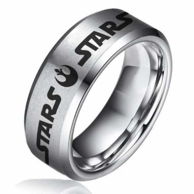 BAGUE STAR WARS  SYMBOLE GRAVÉ (ARGENT)